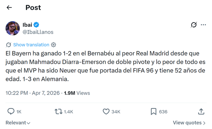 拜仁客场2-1力克皇马 伊拜预测次回合逆转